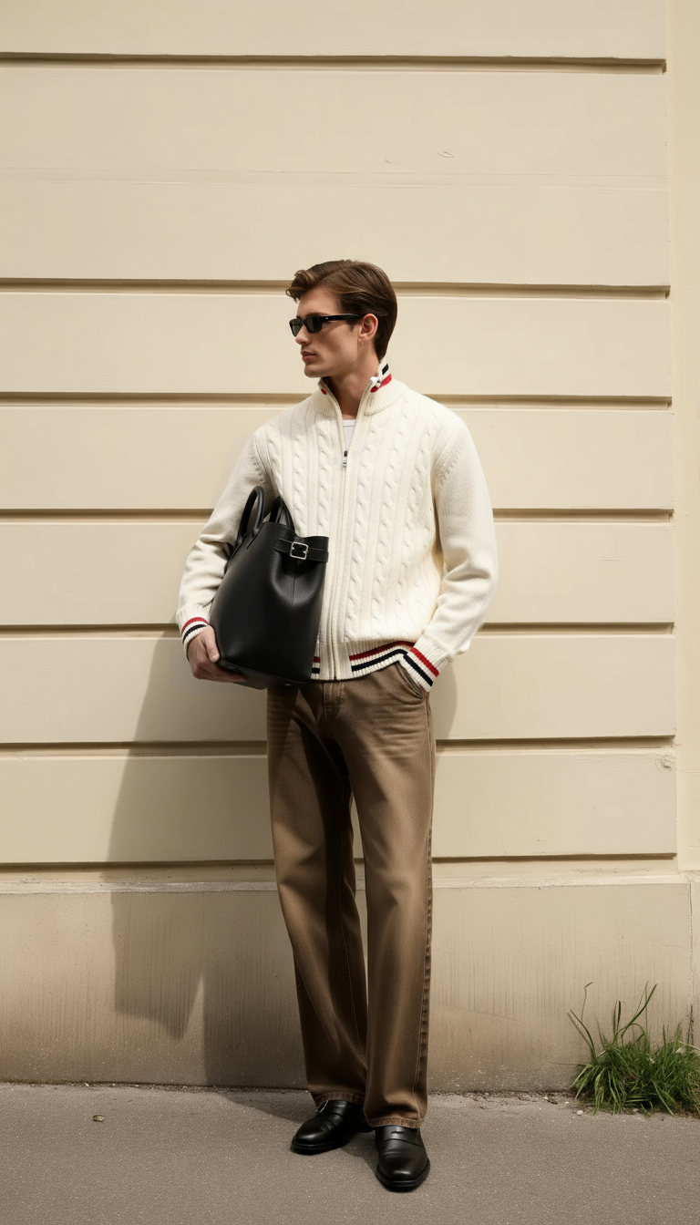 Men’s Knit Sweater – Essential Half Zip Casual Everyday Knitwear