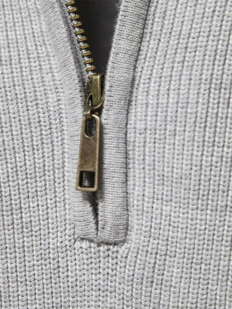 Men’s Knit Sweater – Elegant Quarter Zip Casual Everyday Knitwear